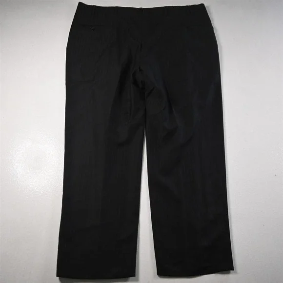 Oxxford 42x30 Black Striped Wool Pleated Full‎ Cut Dress Mens Pants